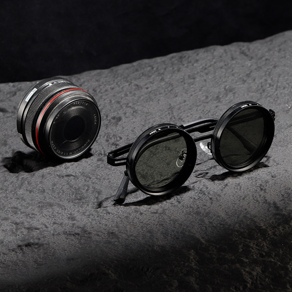 Engel Vintage Round Steampunk ND Dimming Sunglasses