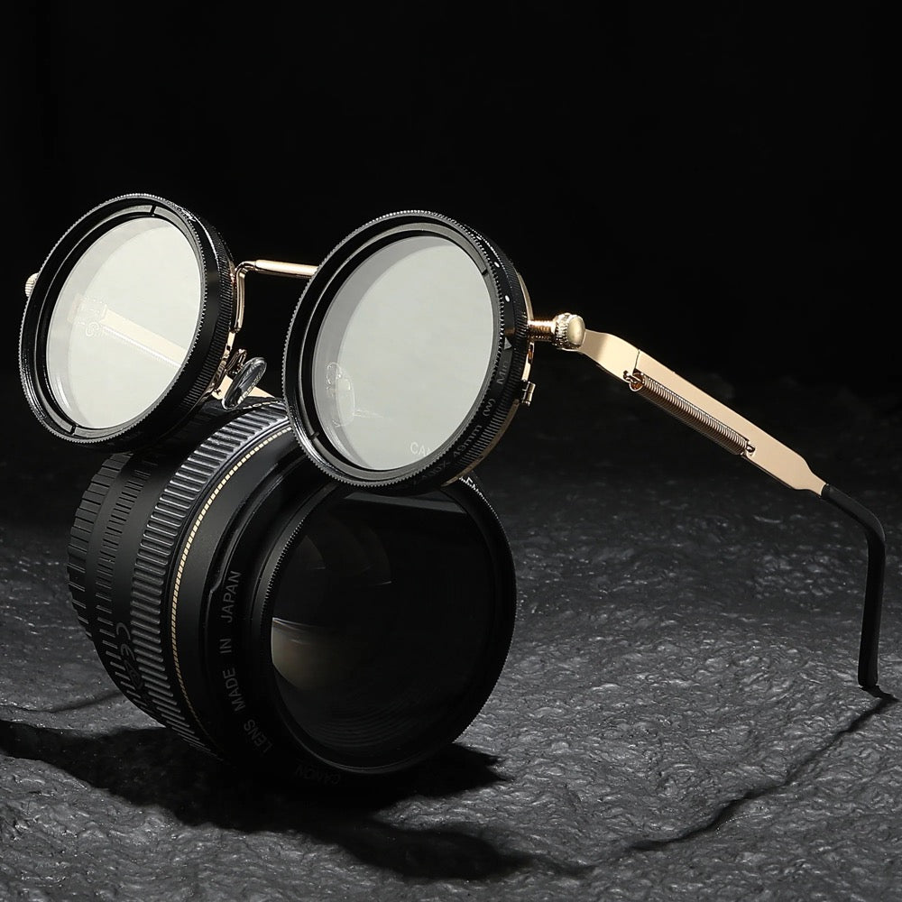 Zoya Vintage Round Steampunk ND Dimming Sunglasses