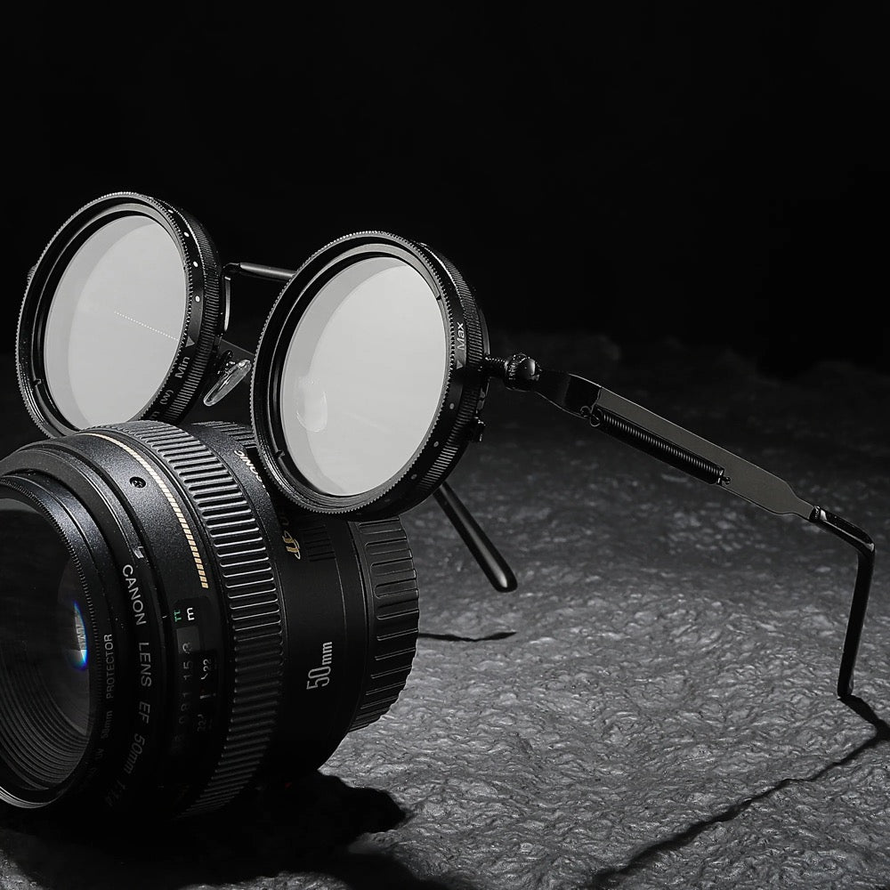 Zoya Vintage Round Steampunk ND Dimming Sunglasses