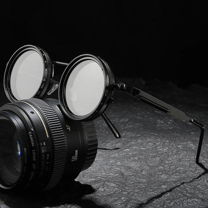 Zoya Vintage Round Steampunk ND Dimming Sunglasses