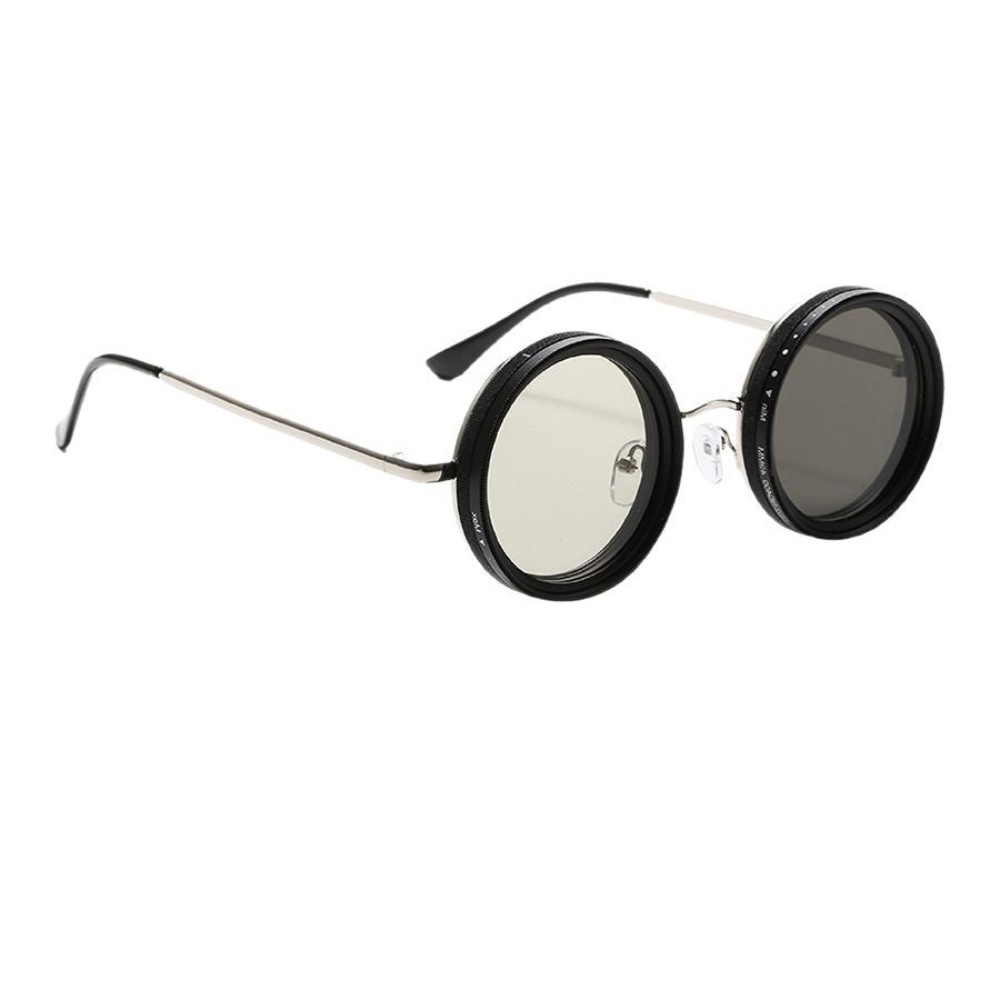 Carmo Vintage Round Steampunk Sunglasses with ND Dimming