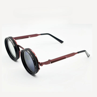 Moss Vintage Round Steampunk ND Dimming Sunglasses