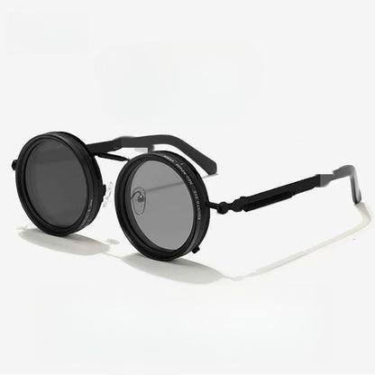 Moss Vintage Round Steampunk ND Dimming Sunglasses